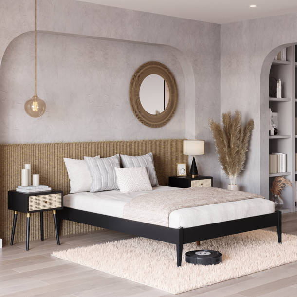 Ebern Designs Dinkee Solid Wood Platform Bed without Headboard, Mid ...